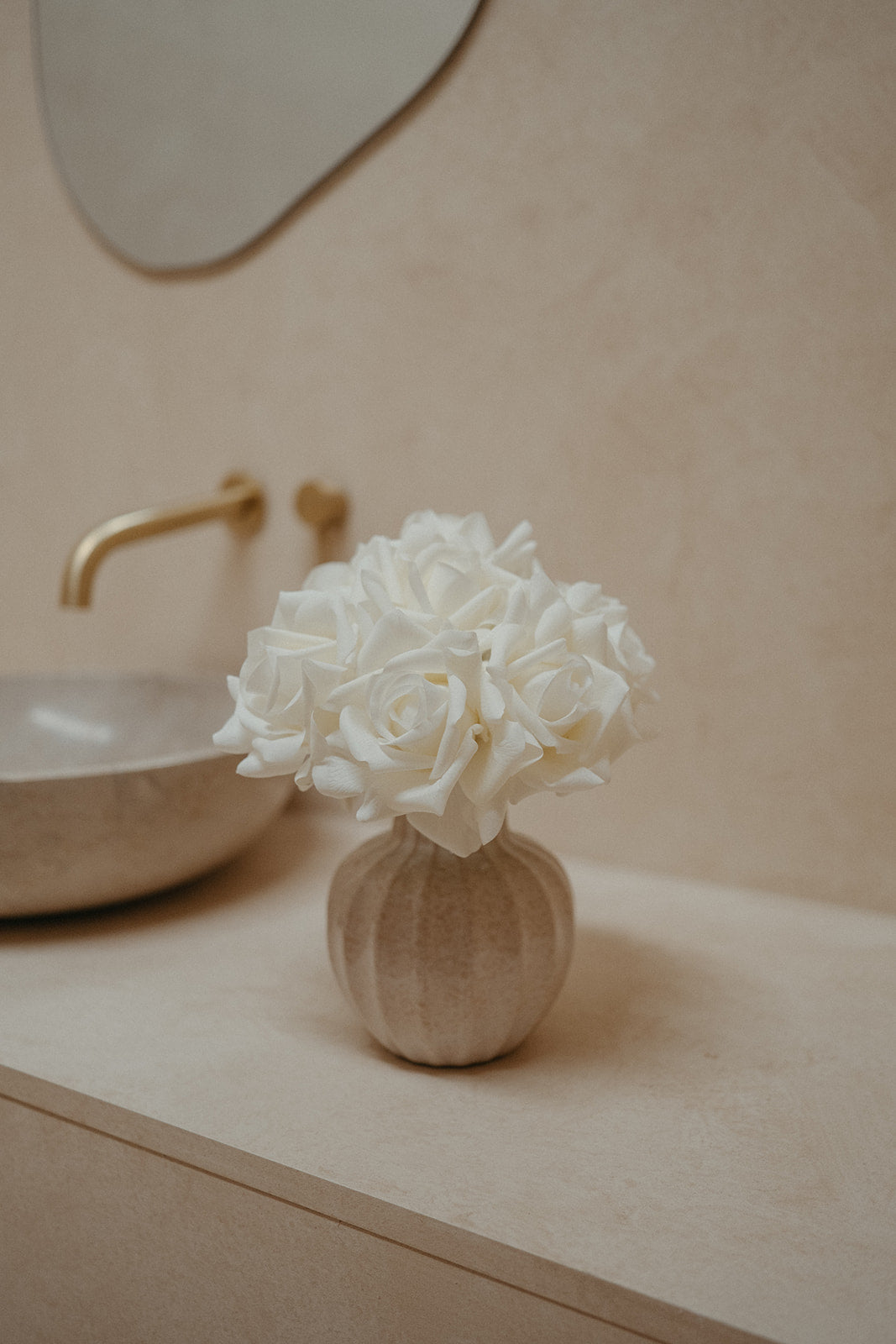 Real touch ivory roses