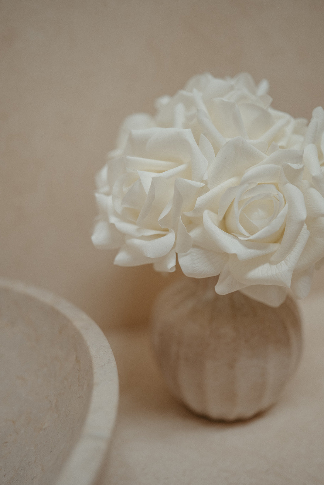 Real touch ivory roses