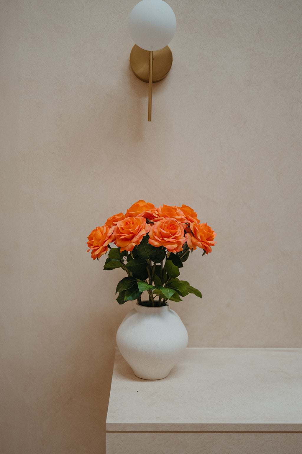 Real touch coral roses