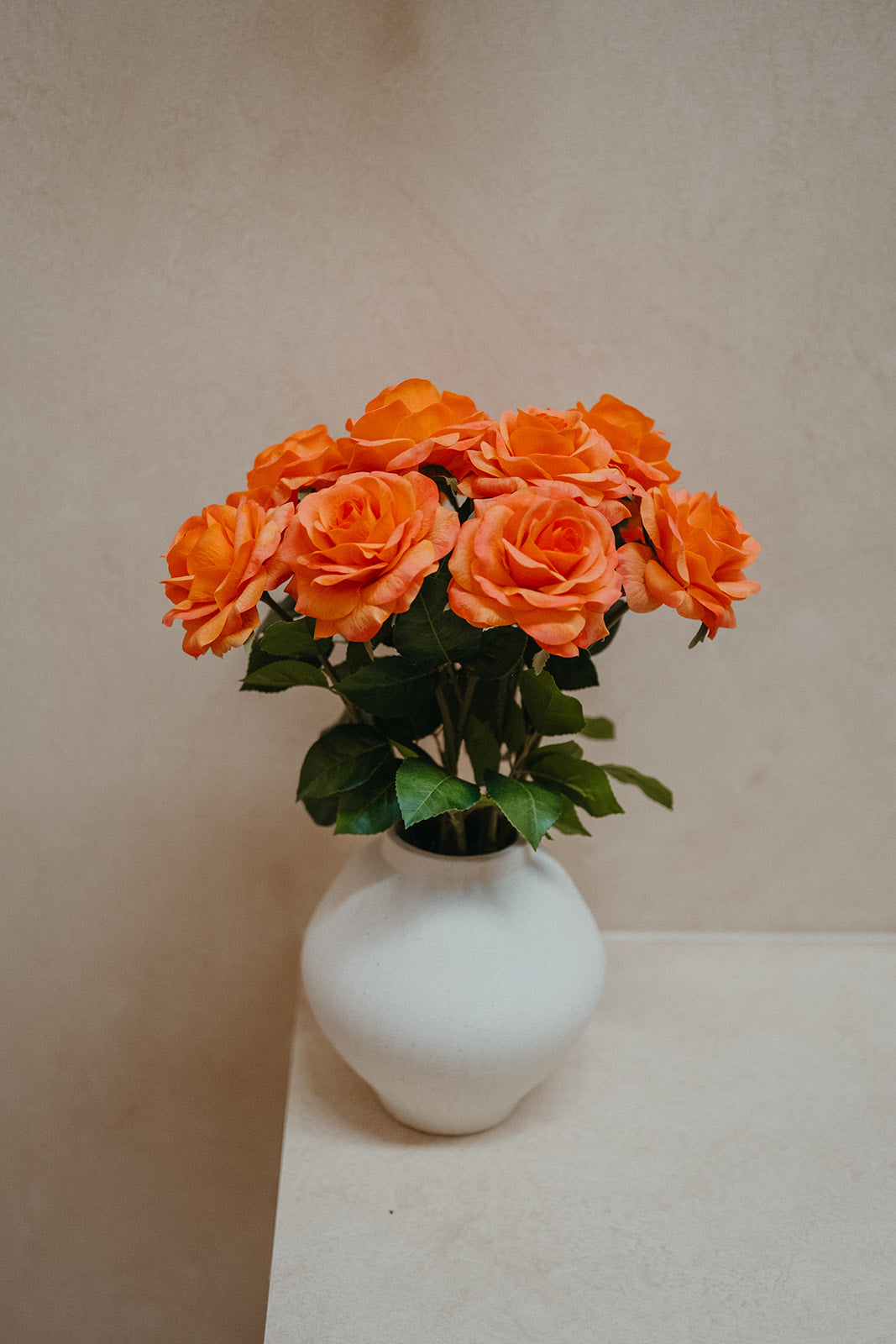 Real touch coral roses