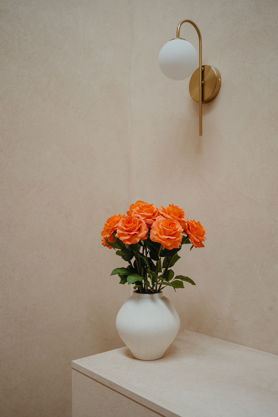 Real touch coral roses