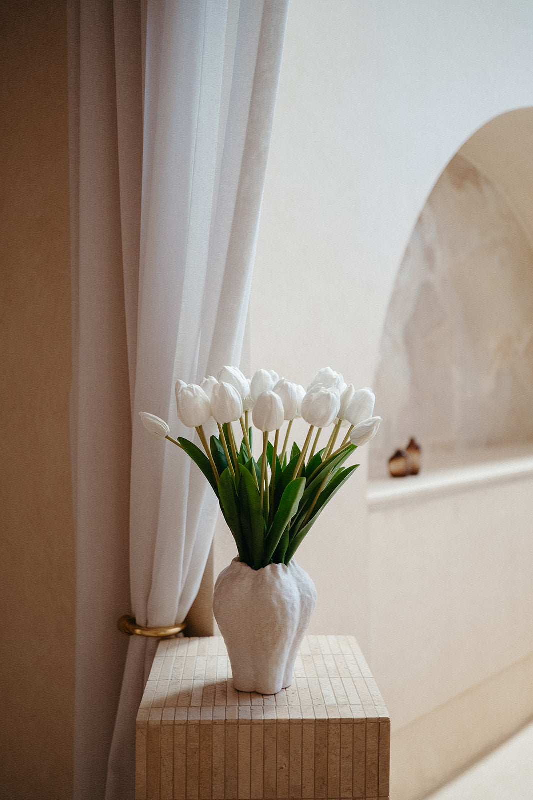 Real touch white tulips