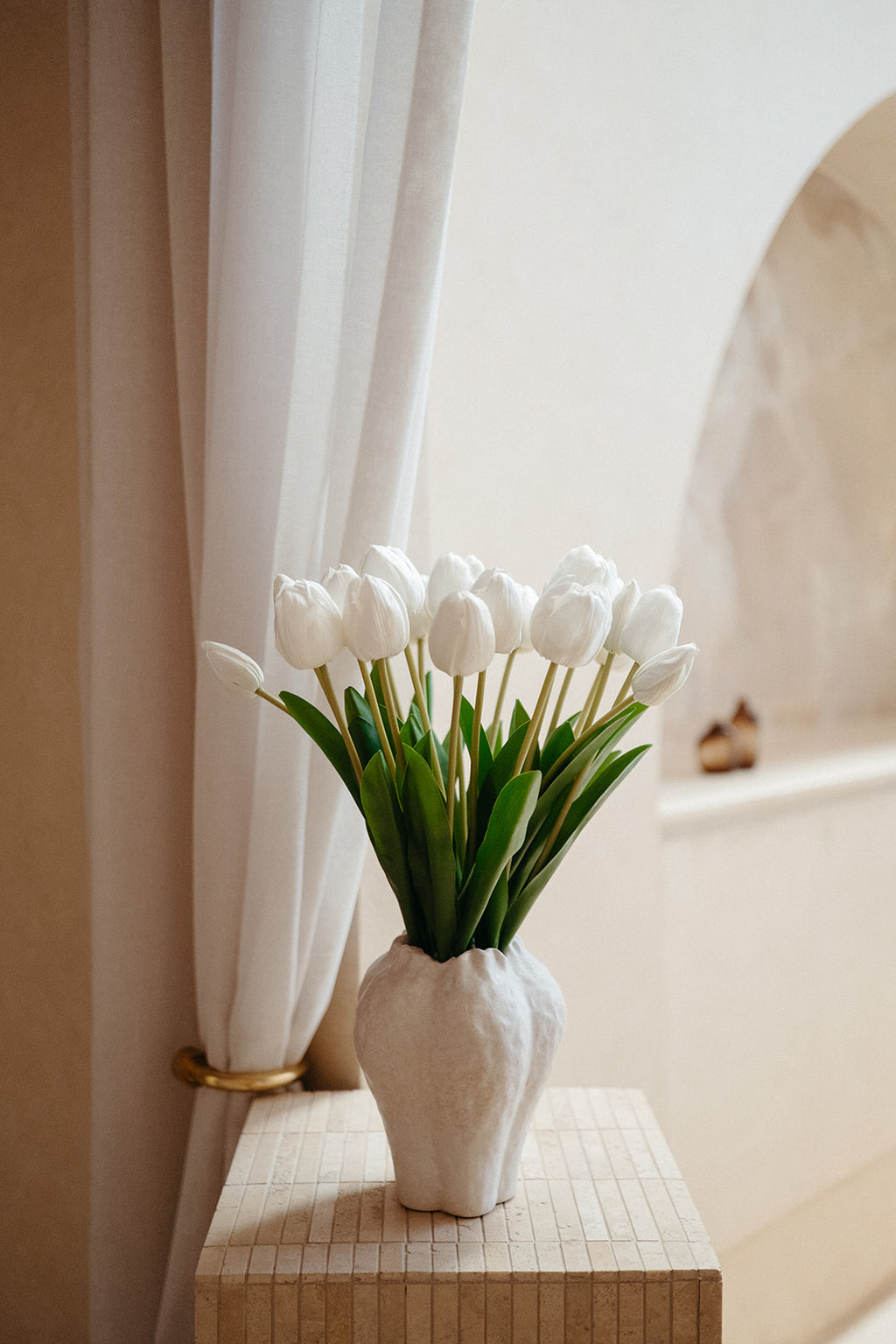 Real touch white tulips