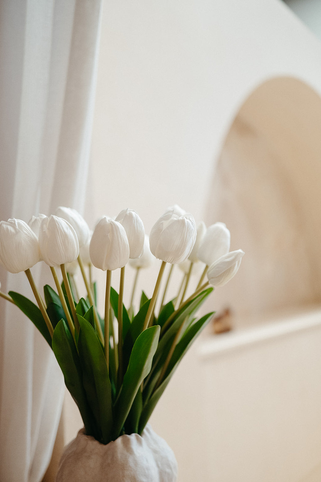 Real touch white tulips