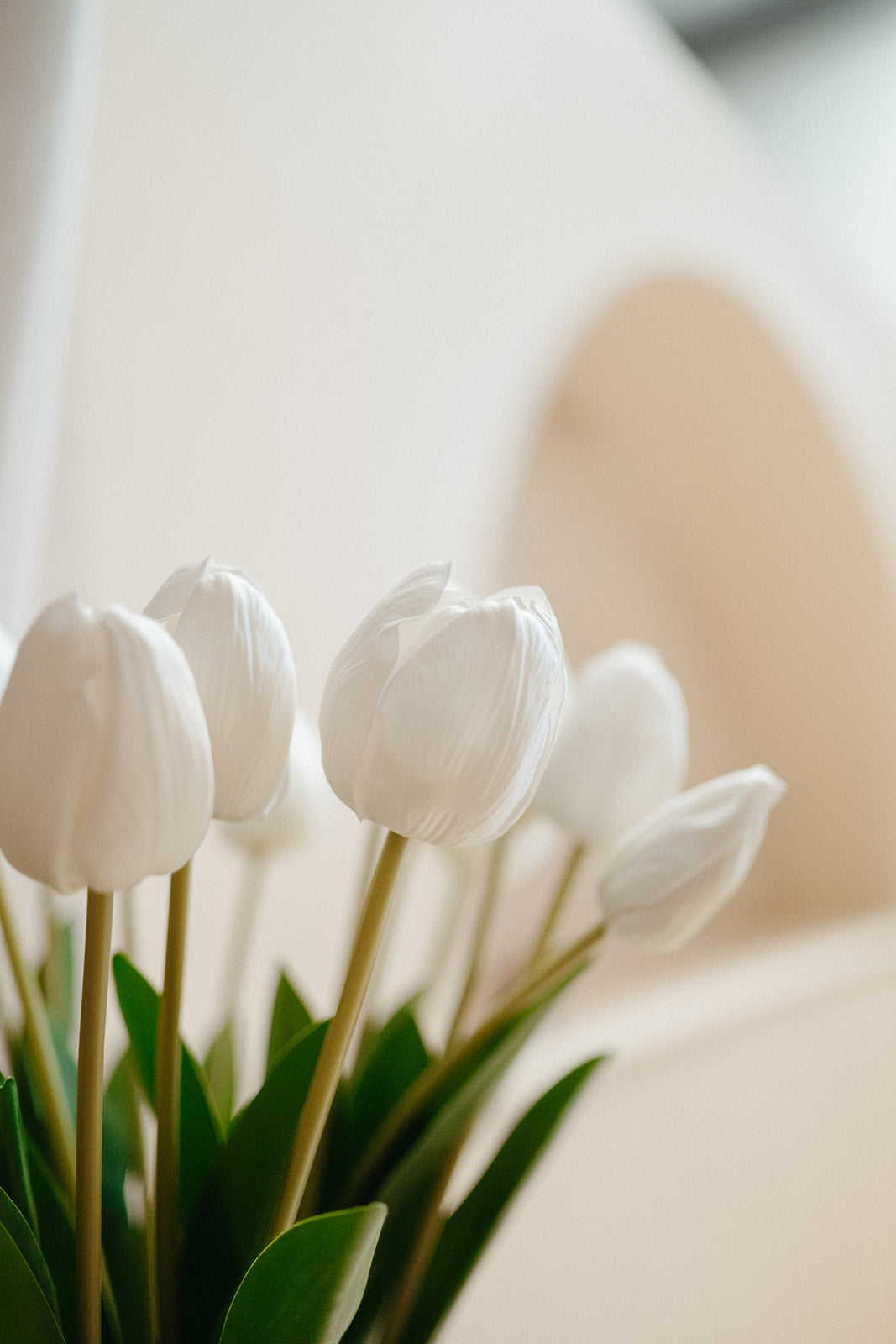 Real touch white tulips