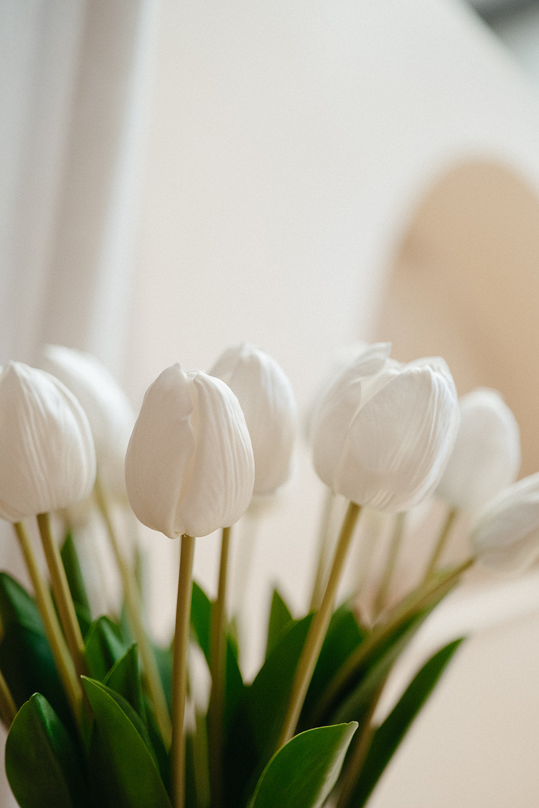 Real touch white tulips