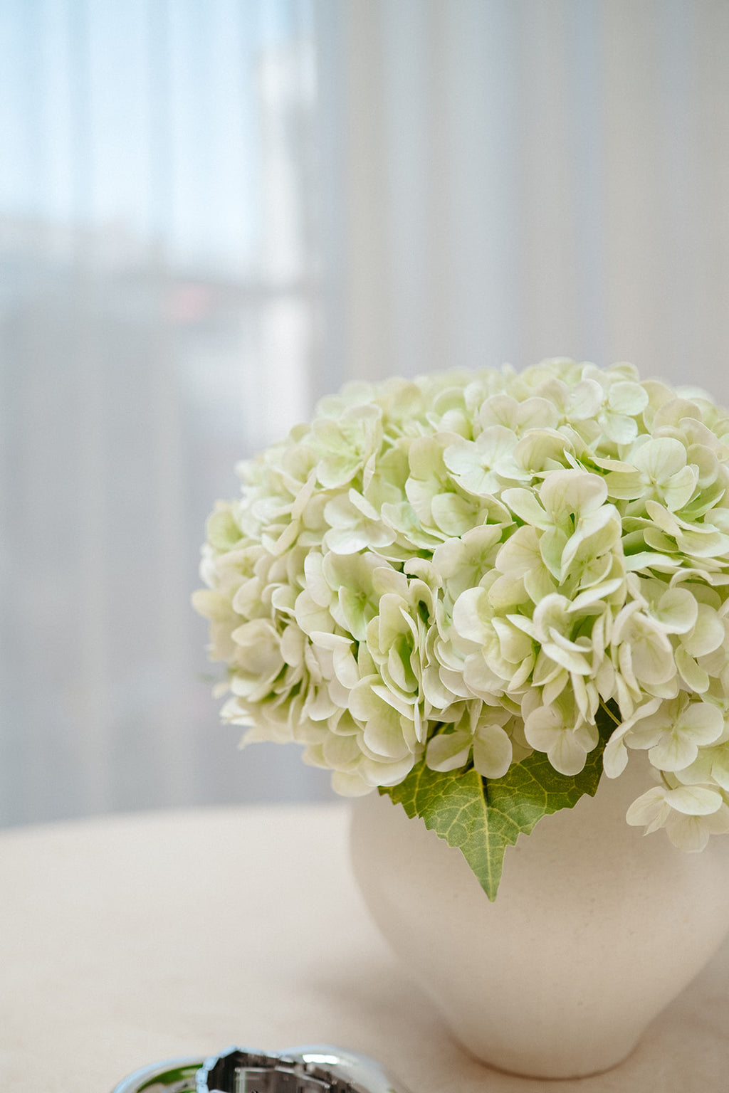 Real touch light green hydrangeas