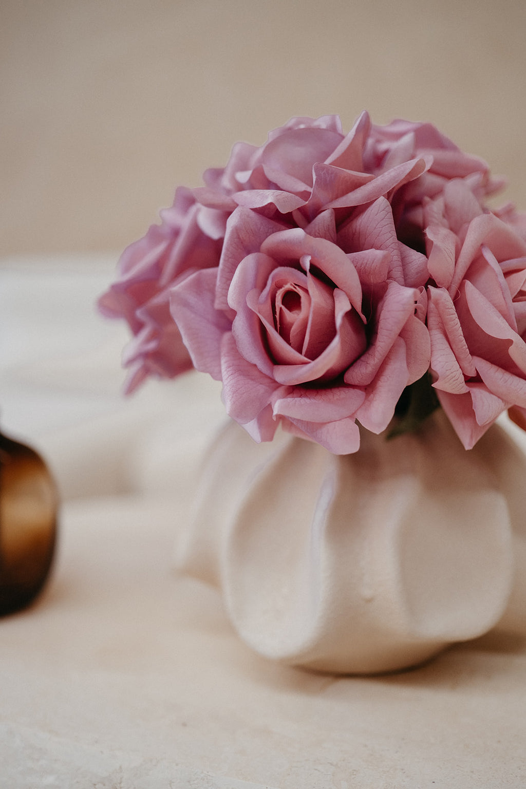 Real touch mauve roses