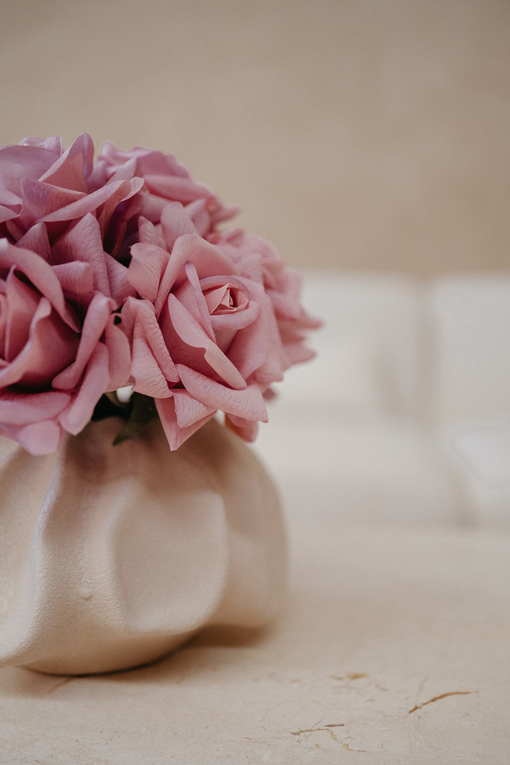 Real touch mauve roses