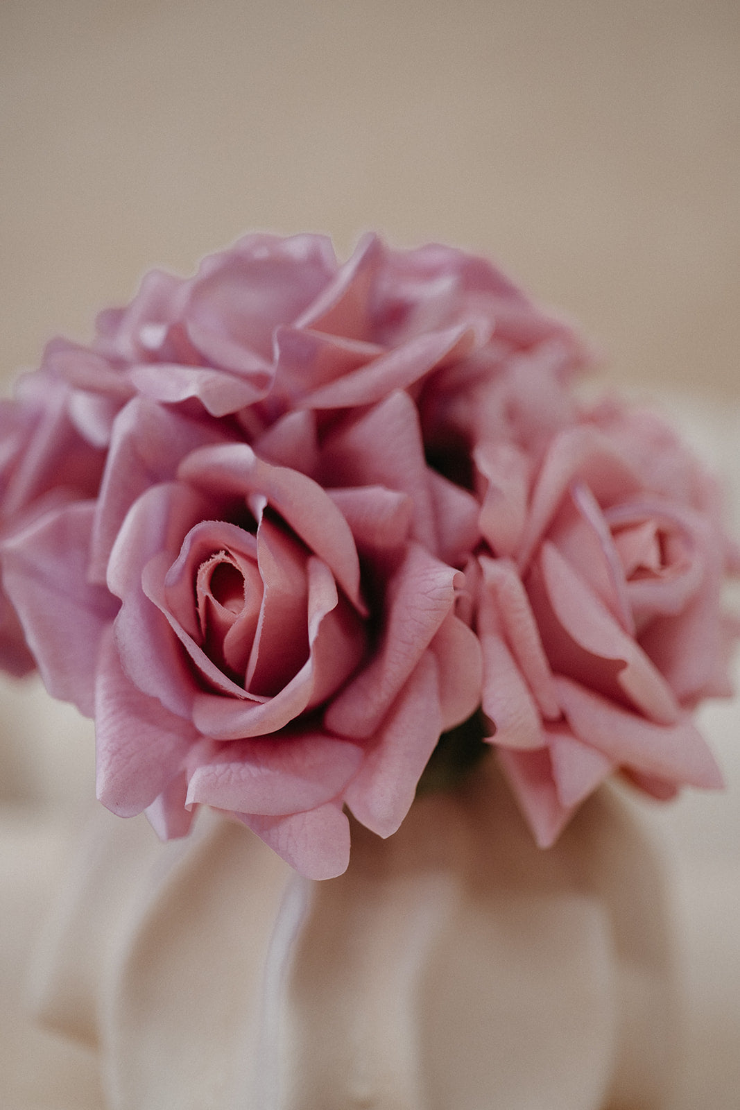 Real touch mauve roses