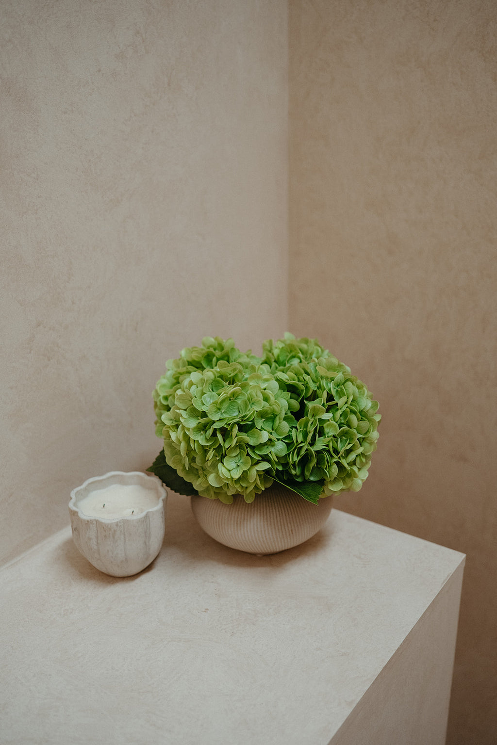 Real touch green hydrangeas